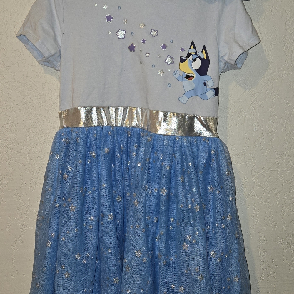 Blue and Silver Kids Casual Dress